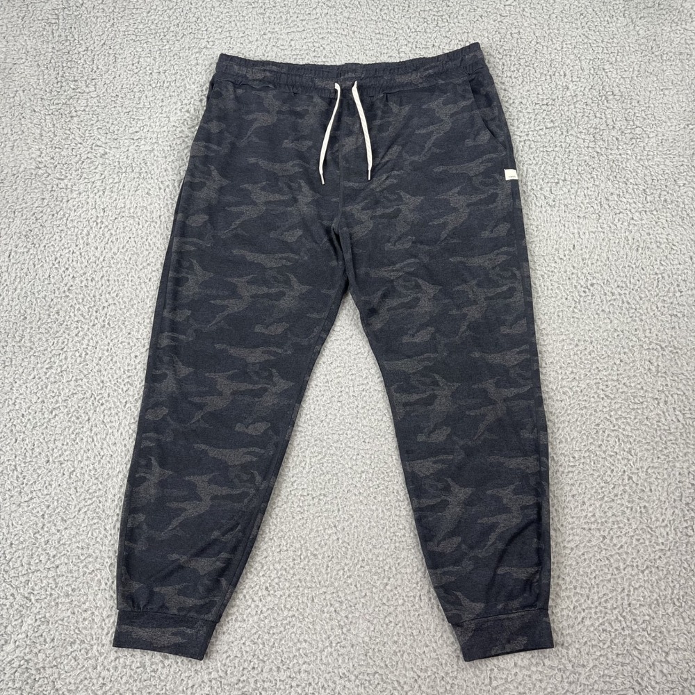 Vuori Womens XL Performance Joggers Pants DreamKnit Black Gray Camo VW303